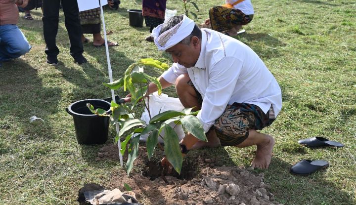 KPU Tanam 118 Ribu Bibit Pohon Serentak di 12 Ribu TPS se-Bali